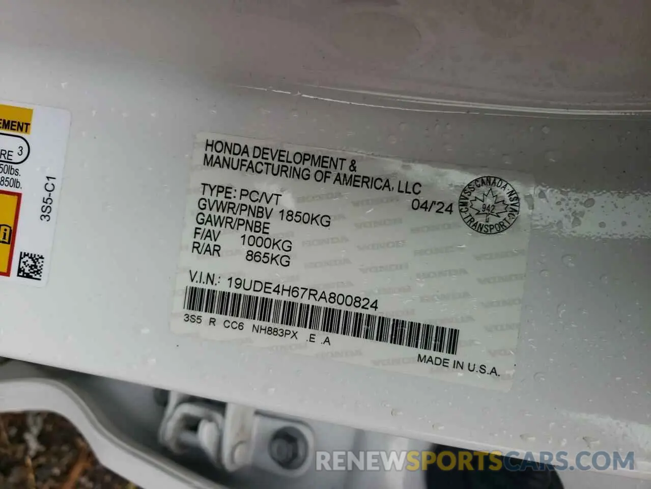 13 Photograph of a damaged car 19UDE4H67RA800824 ACURA INTEGRA A- 2024