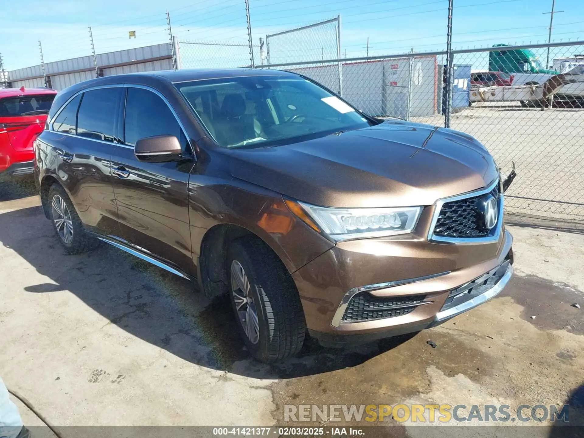 1 Photograph of a damaged car 5J8YD3H36KL001065 ACURA MDX 2019