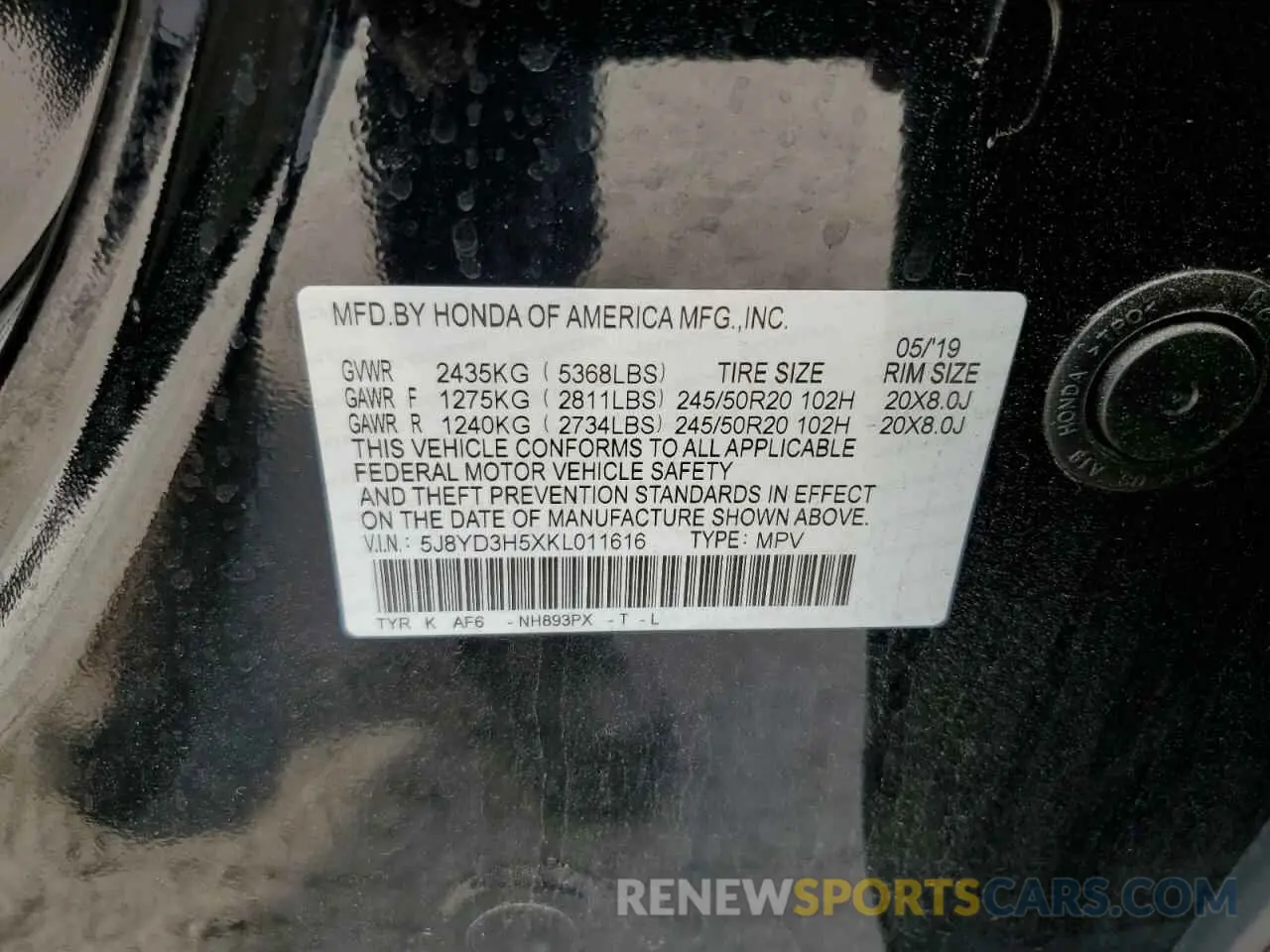 13 Photograph of a damaged car 5J8YD3H5XKL011616 ACURA MDX 2019