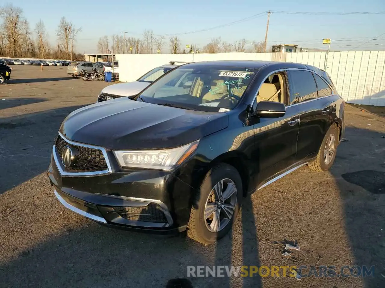 1 Photograph of a damaged car 5J8YD4H32KL021724 ACURA MDX 2019