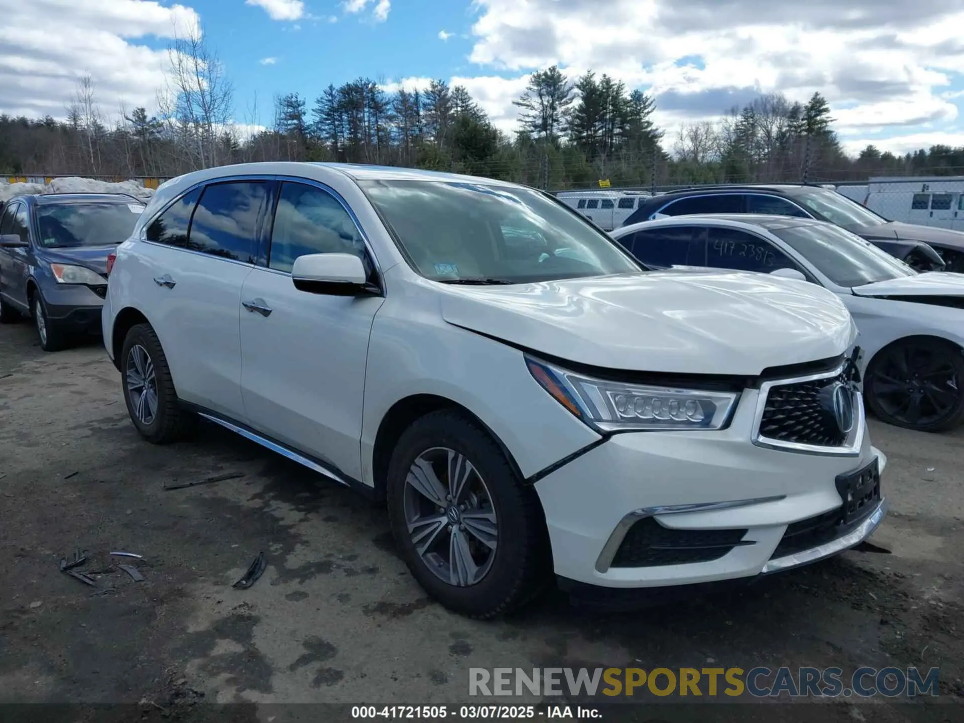 1 Photograph of a damaged car 5J8YD4H35KL033639 ACURA MDX 2019