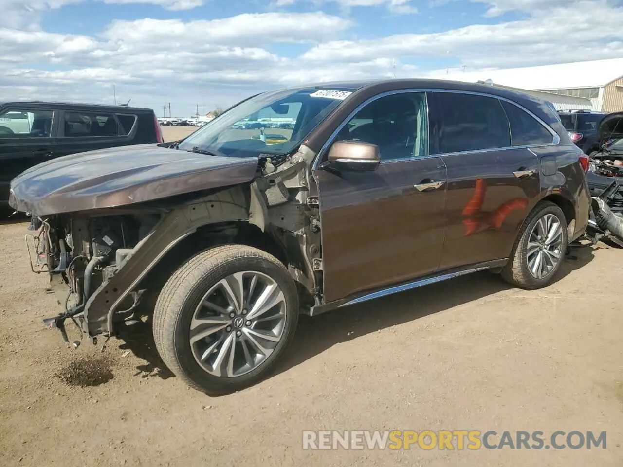1 Photograph of a damaged car 5J8YD4H55KL018219 ACURA MDX 2019
