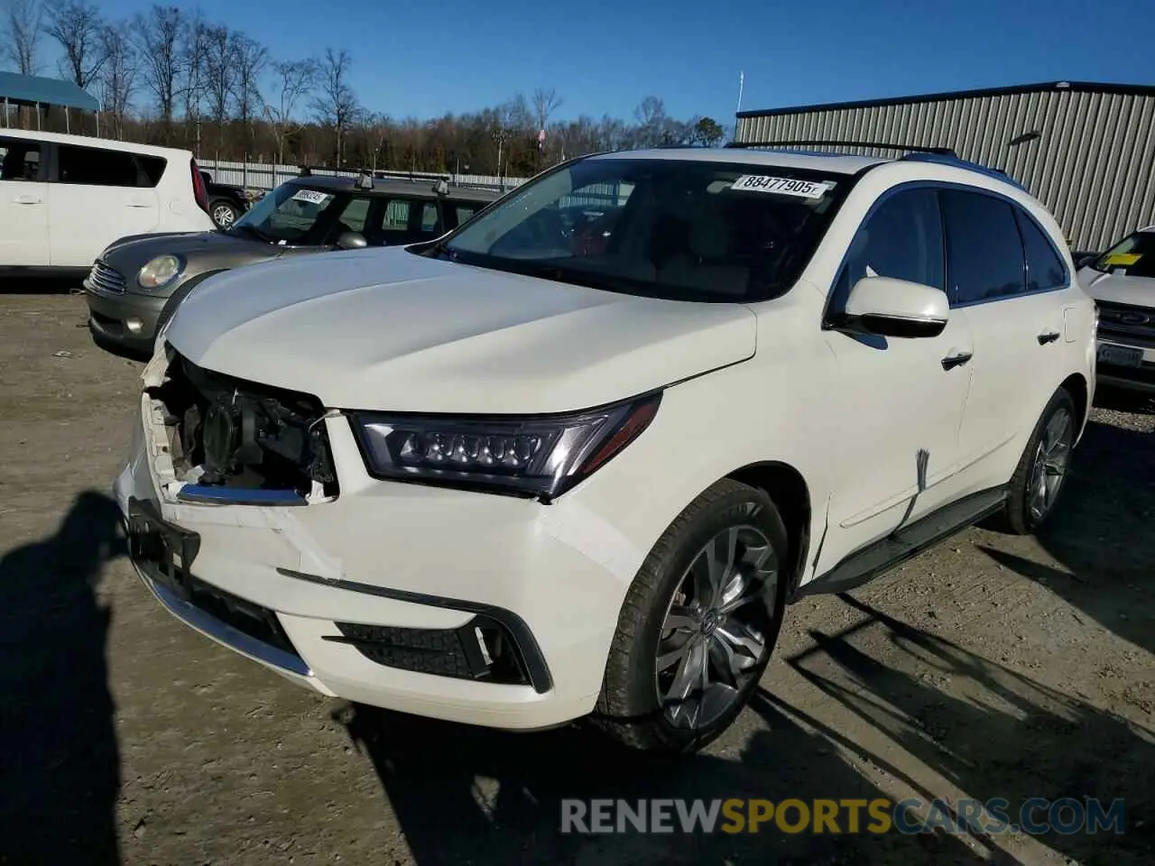 1 Photograph of a damaged car 5J8YD4H85KL016240 ACURA MDX 2019