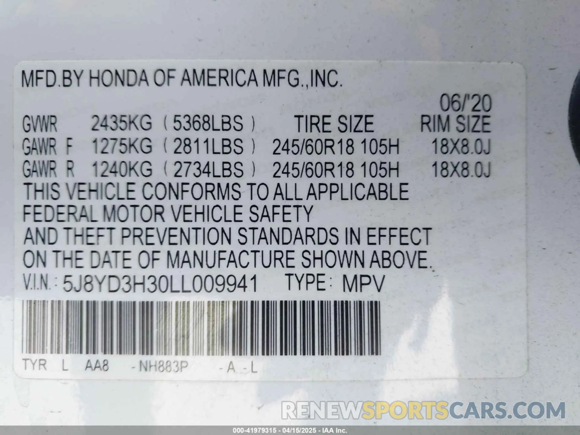 9 Photograph of a damaged car 5J8YD3H30LL009941 ACURA MDX 2020