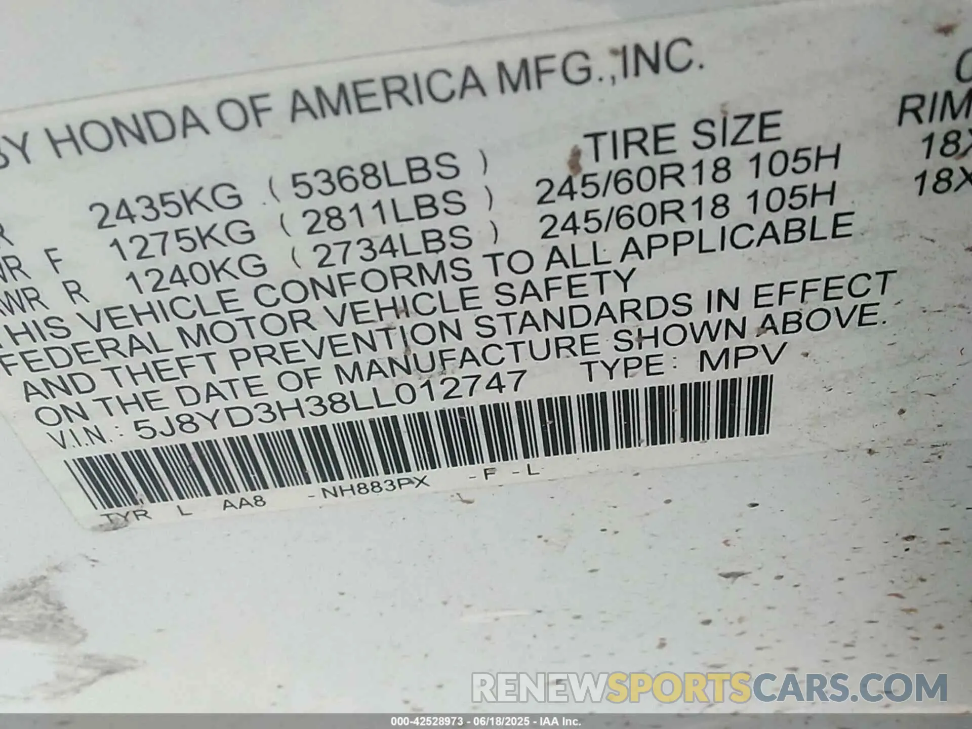 9 Photograph of a damaged car 5J8YD3H38LL012747 ACURA MDX 2020