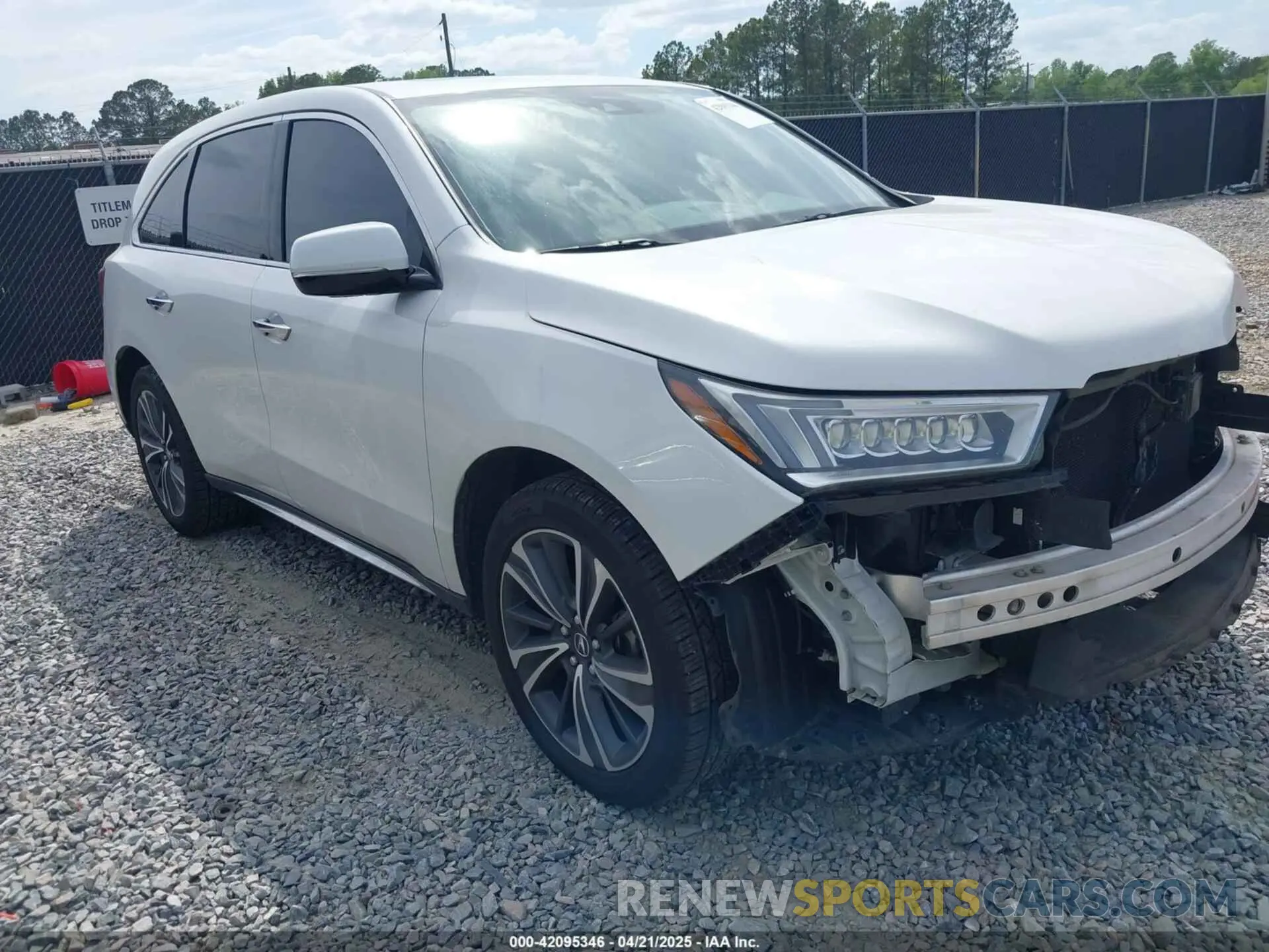 1 Photograph of a damaged car 5J8YD3H53LL004976 ACURA MDX 2020