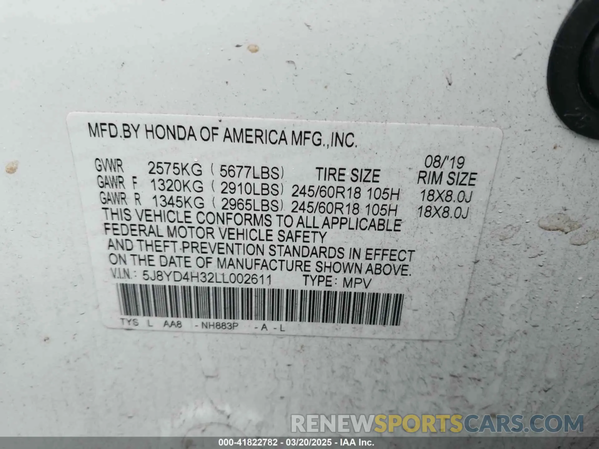 9 Photograph of a damaged car 5J8YD4H32LL002611 ACURA MDX 2020