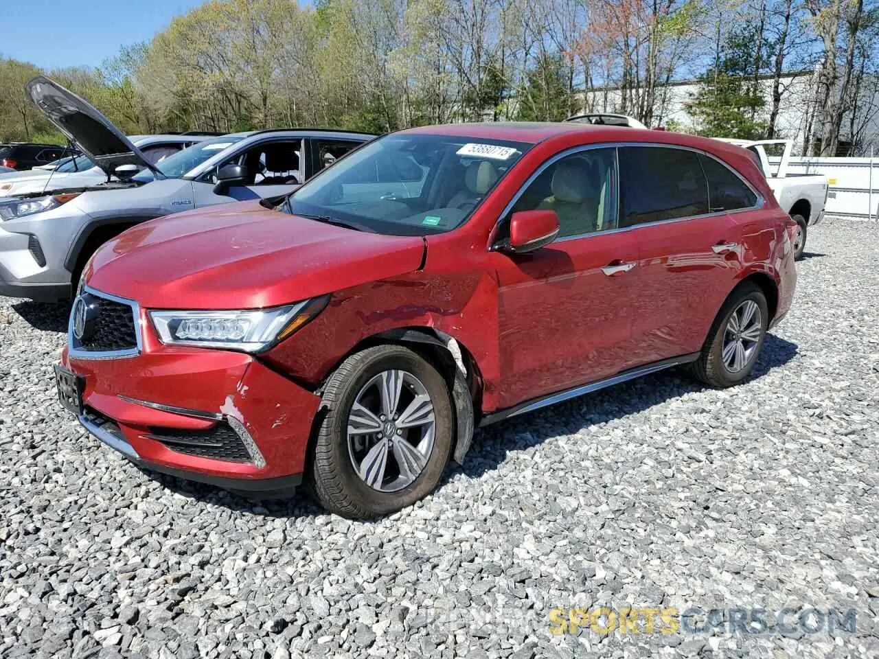 1 Photograph of a damaged car 5J8YD4H34LL023444 ACURA MDX 2020