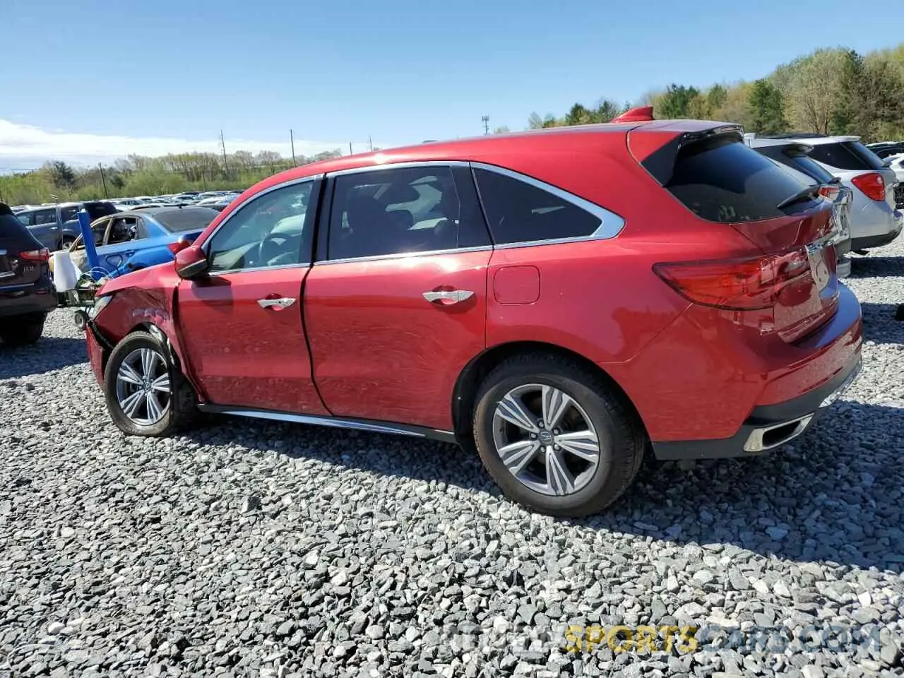 2 Photograph of a damaged car 5J8YD4H34LL023444 ACURA MDX 2020