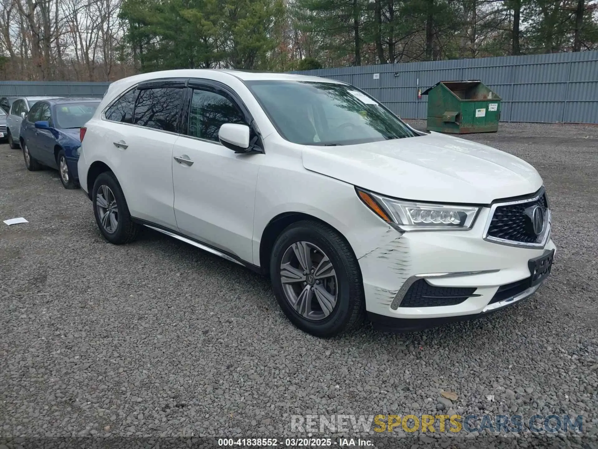1 Photograph of a damaged car 5J8YD4H36LL002675 ACURA MDX 2020