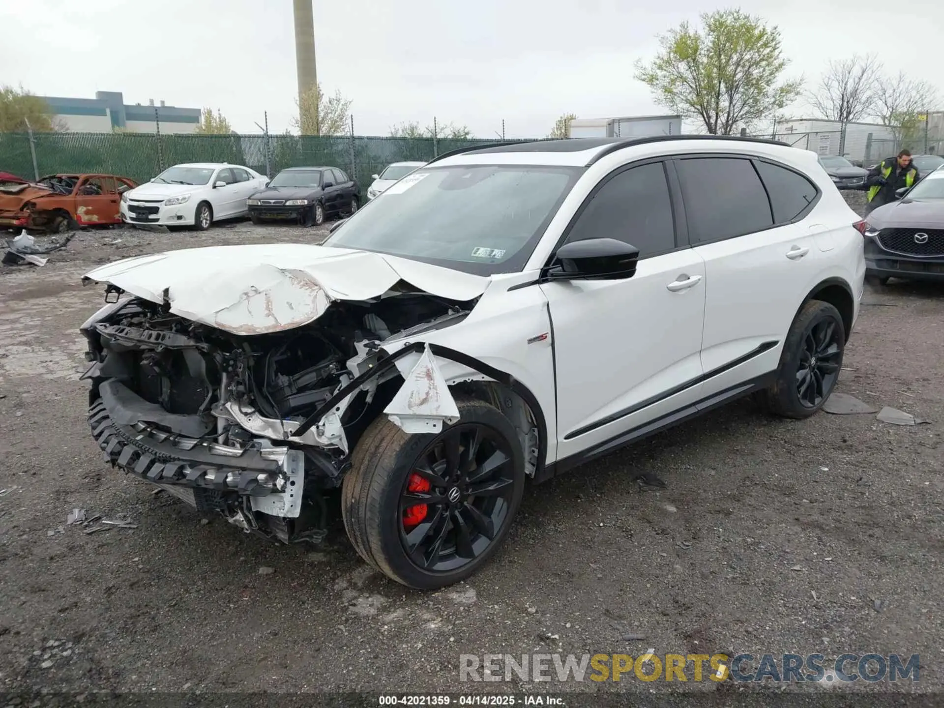 2 Photograph of a damaged car 5J8YD8H82NL001478 ACURA MDX 2022