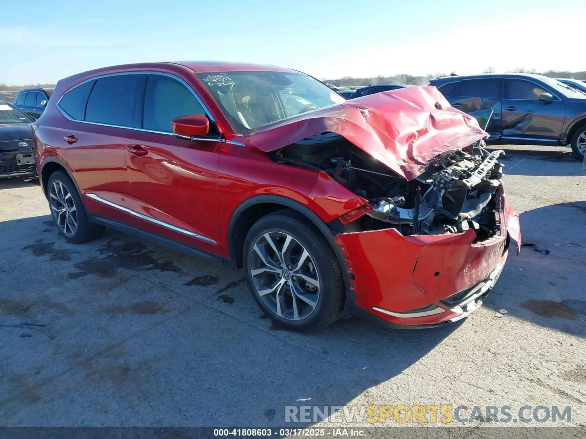 1 Photograph of a damaged car 5J8YD9H49NL002095 ACURA MDX 2022