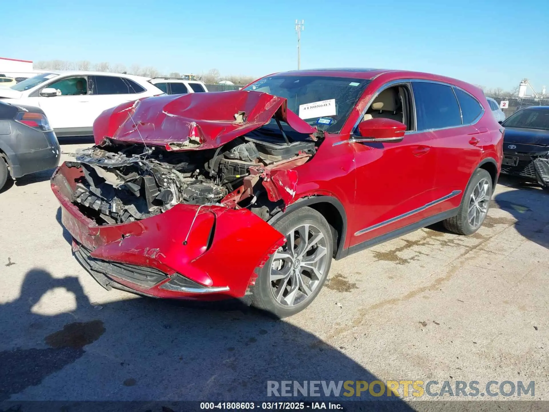 2 Photograph of a damaged car 5J8YD9H49NL002095 ACURA MDX 2022