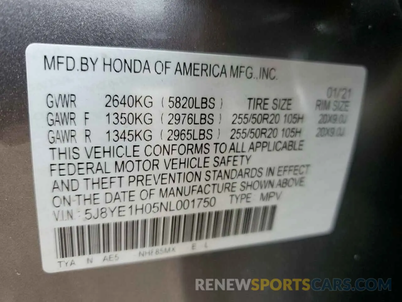 14 Photograph of a damaged car 5J8YE1H05NL001750 ACURA MDX 2022