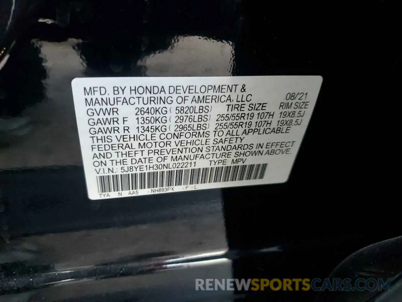 13 Photograph of a damaged car 5J8YE1H30NL022211 ACURA MDX 2022