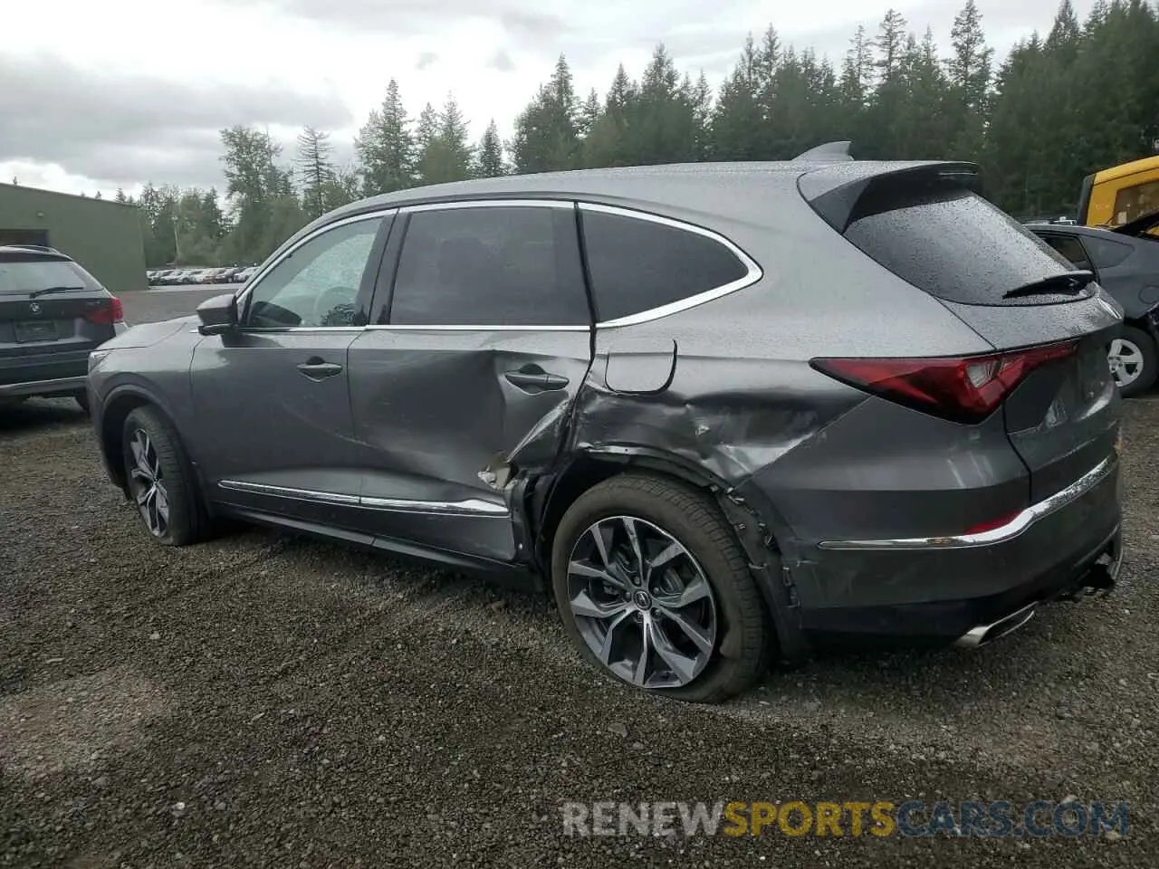 2 Photograph of a damaged car 5J8YE1H40NL009435 ACURA MDX 2022