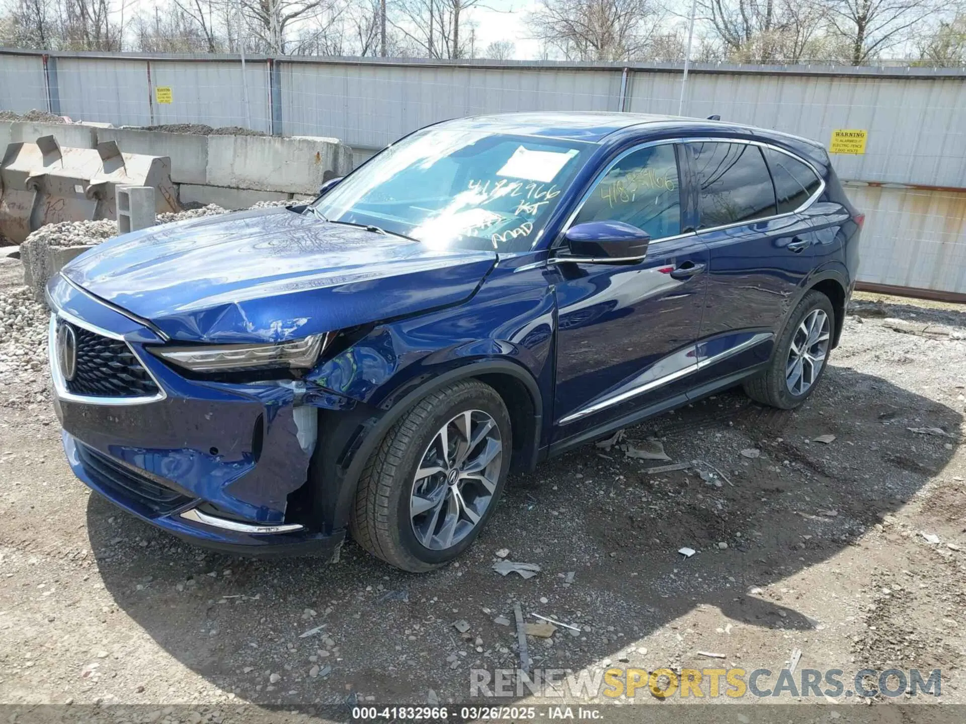 2 Photograph of a damaged car 5J8YE1H47NL026765 ACURA MDX 2022