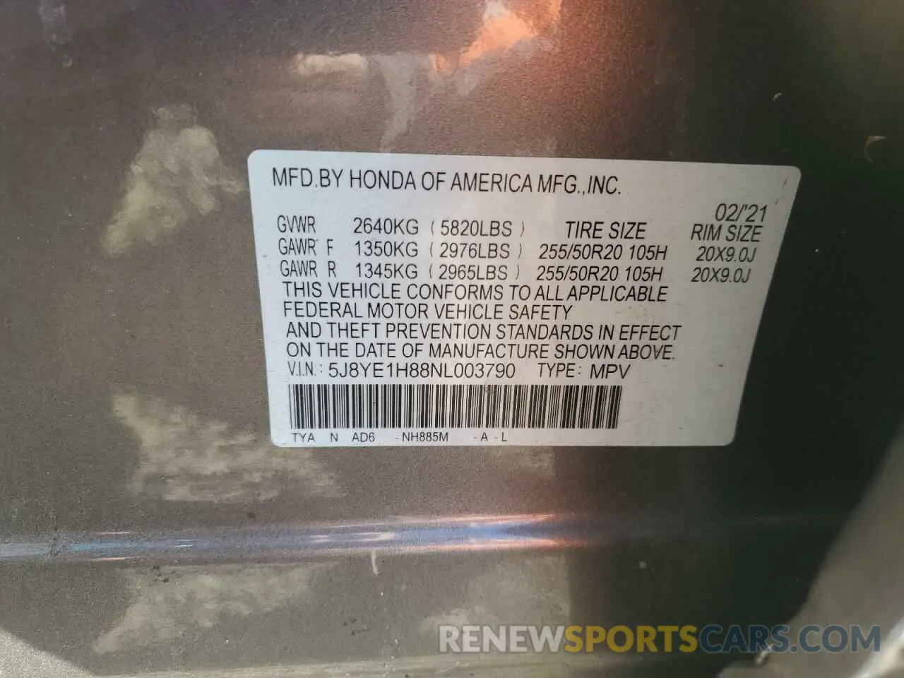 13 Photograph of a damaged car 5J8YE1H88NL003790 ACURA MDX 2022