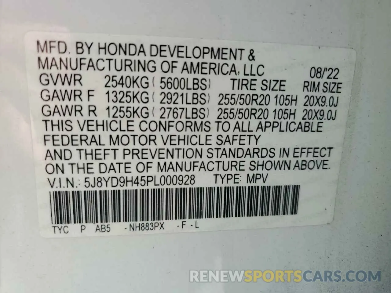 13 Photograph of a damaged car 5J8YD9H45PL000928 ACURA MDX 2023