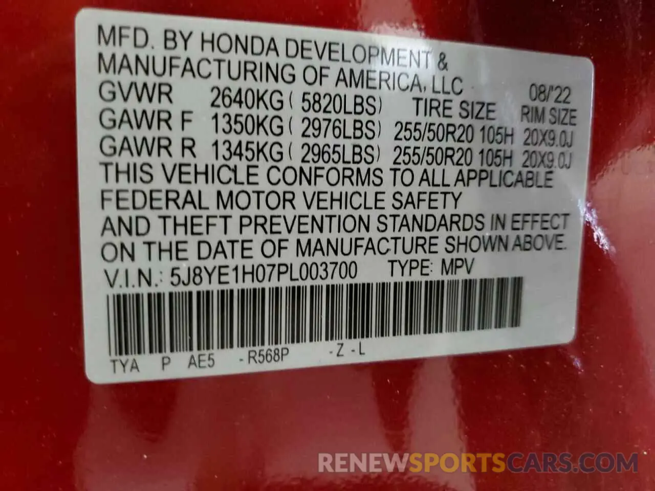 13 Photograph of a damaged car 5J8YE1H07PL003700 ACURA MDX 2023
