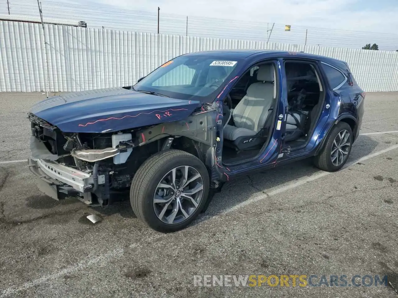1 Photograph of a damaged car 5J8YE1H47PL034268 ACURA MDX 2023