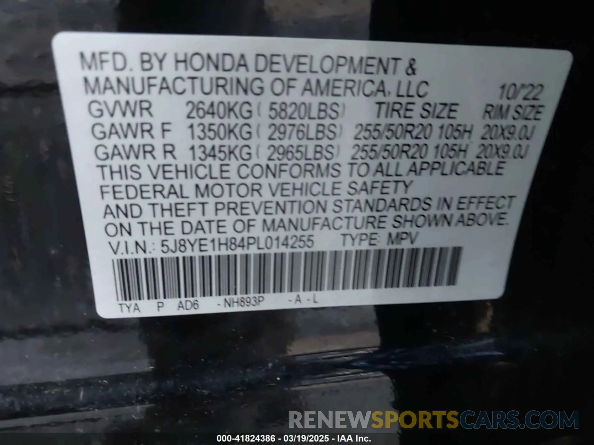 9 Photograph of a damaged car 5J8YE1H84PL014255 ACURA MDX 2023