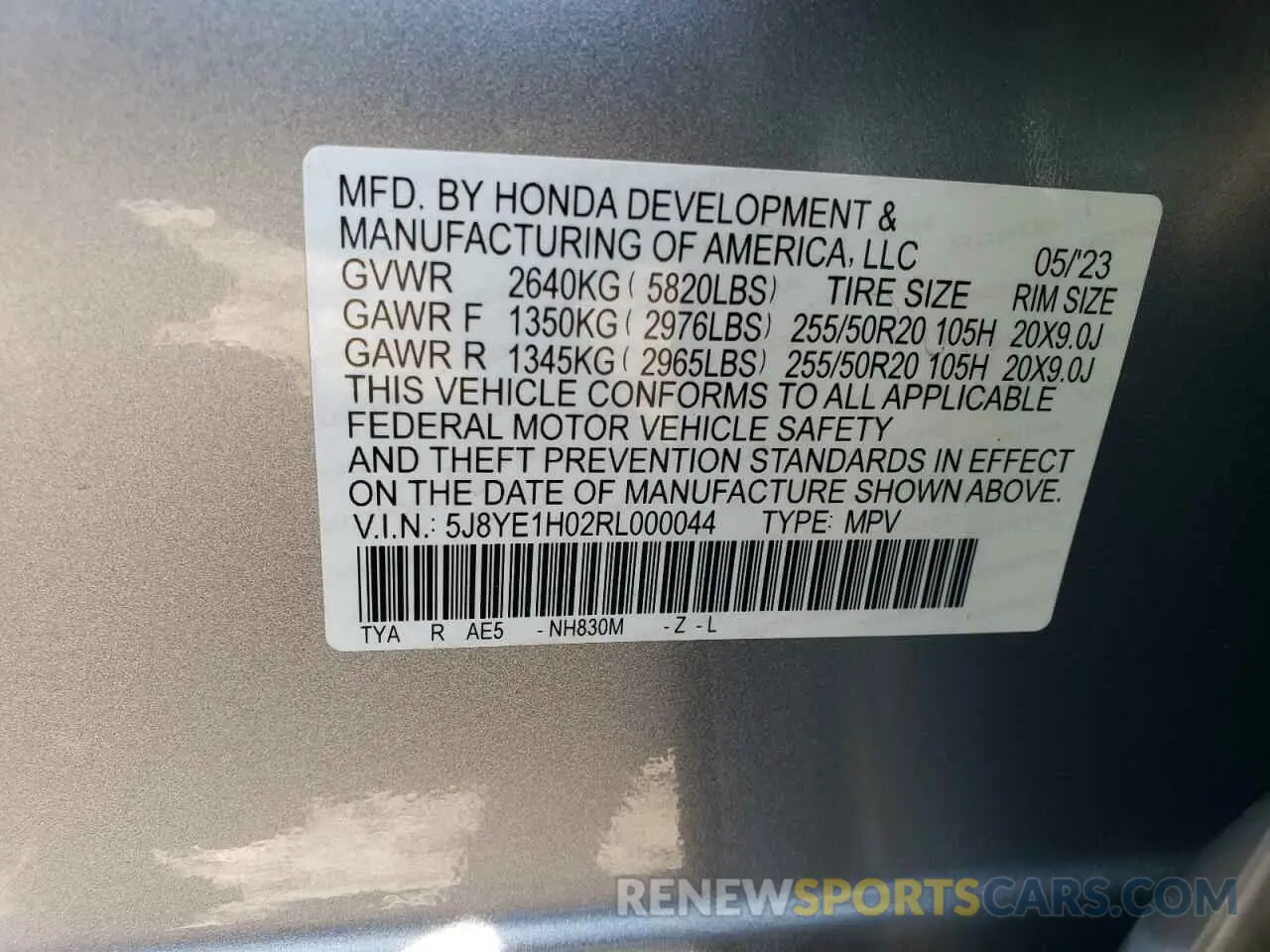 12 Photograph of a damaged car 5J8YE1H02RL000044 ACURA MDX 2024