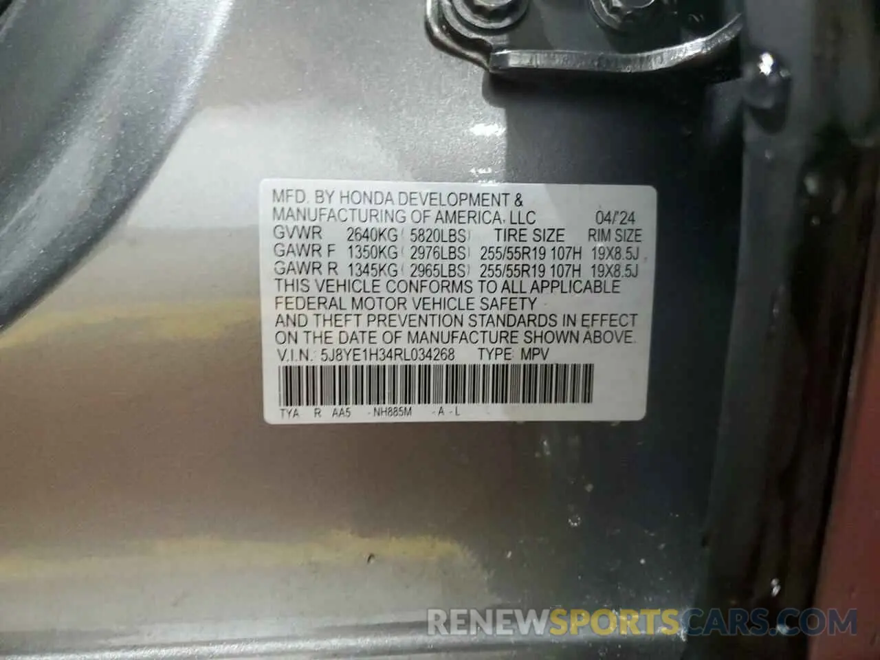14 Photograph of a damaged car 5J8YE1H34RL034268 ACURA MDX 2024