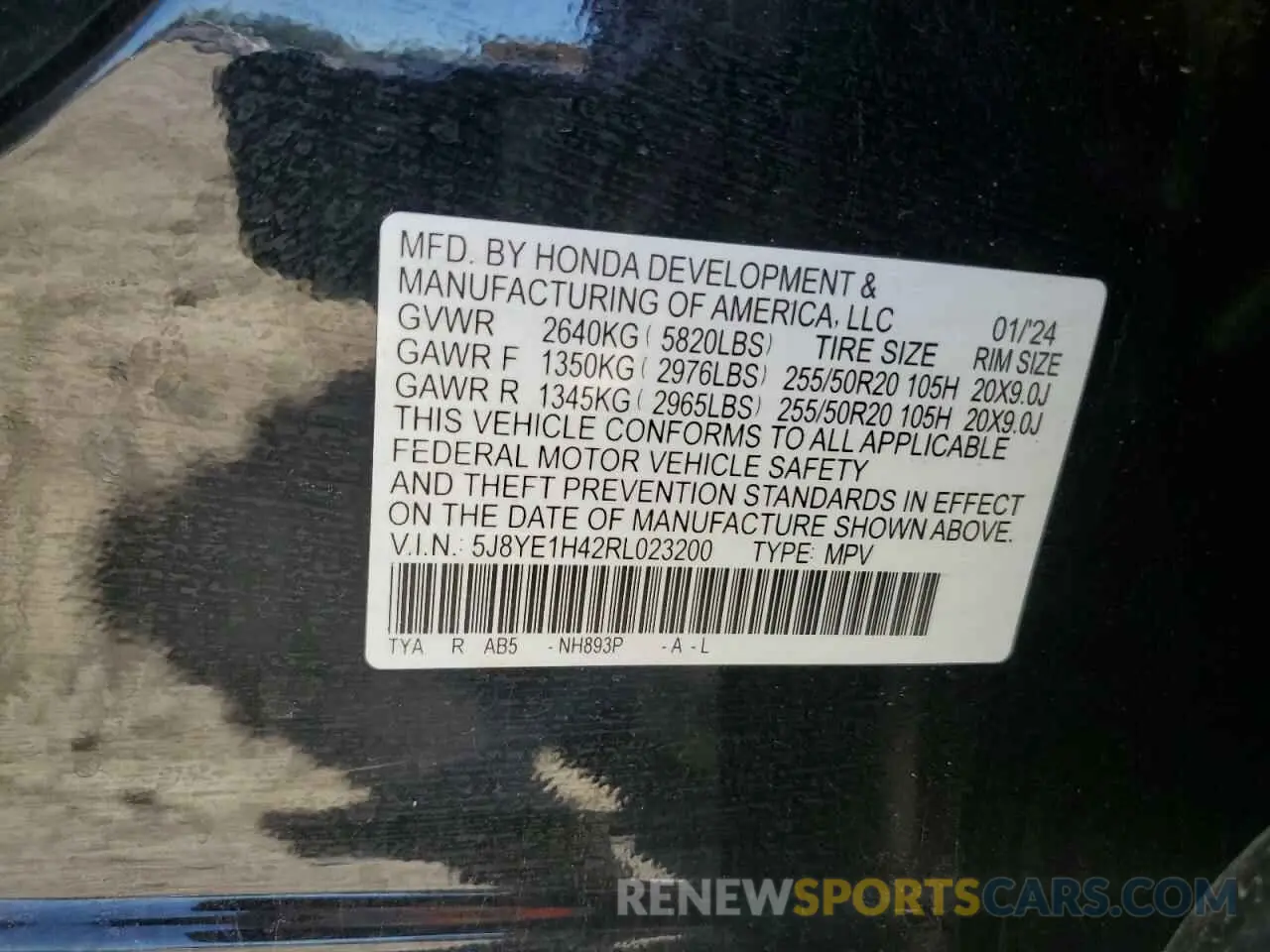 16 Photograph of a damaged car 5J8YE1H42RL023200 ACURA MDX 2024