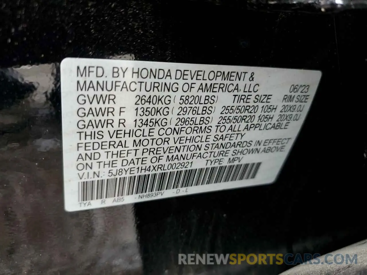 13 Photograph of a damaged car 5J8YE1H4XRL002921 ACURA MDX 2024