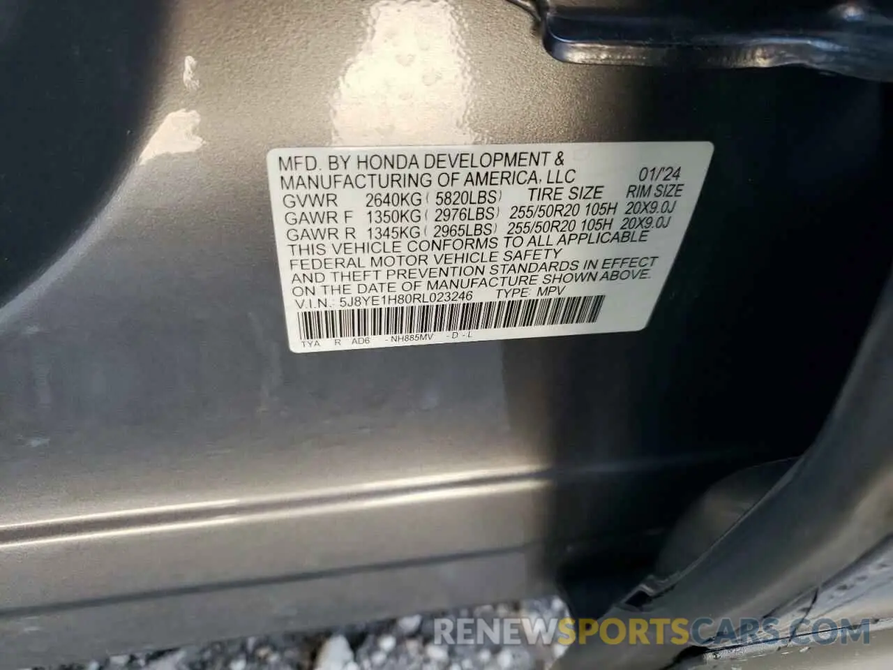 13 Photograph of a damaged car 5J8YE1H80RL023246 ACURA MDX 2024