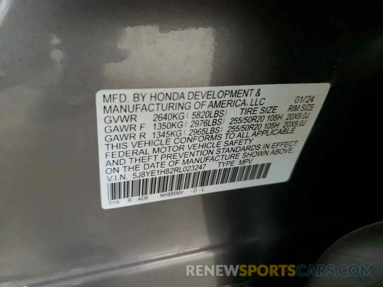 13 Photograph of a damaged car 5J8YE1H82RL023247 ACURA MDX 2024