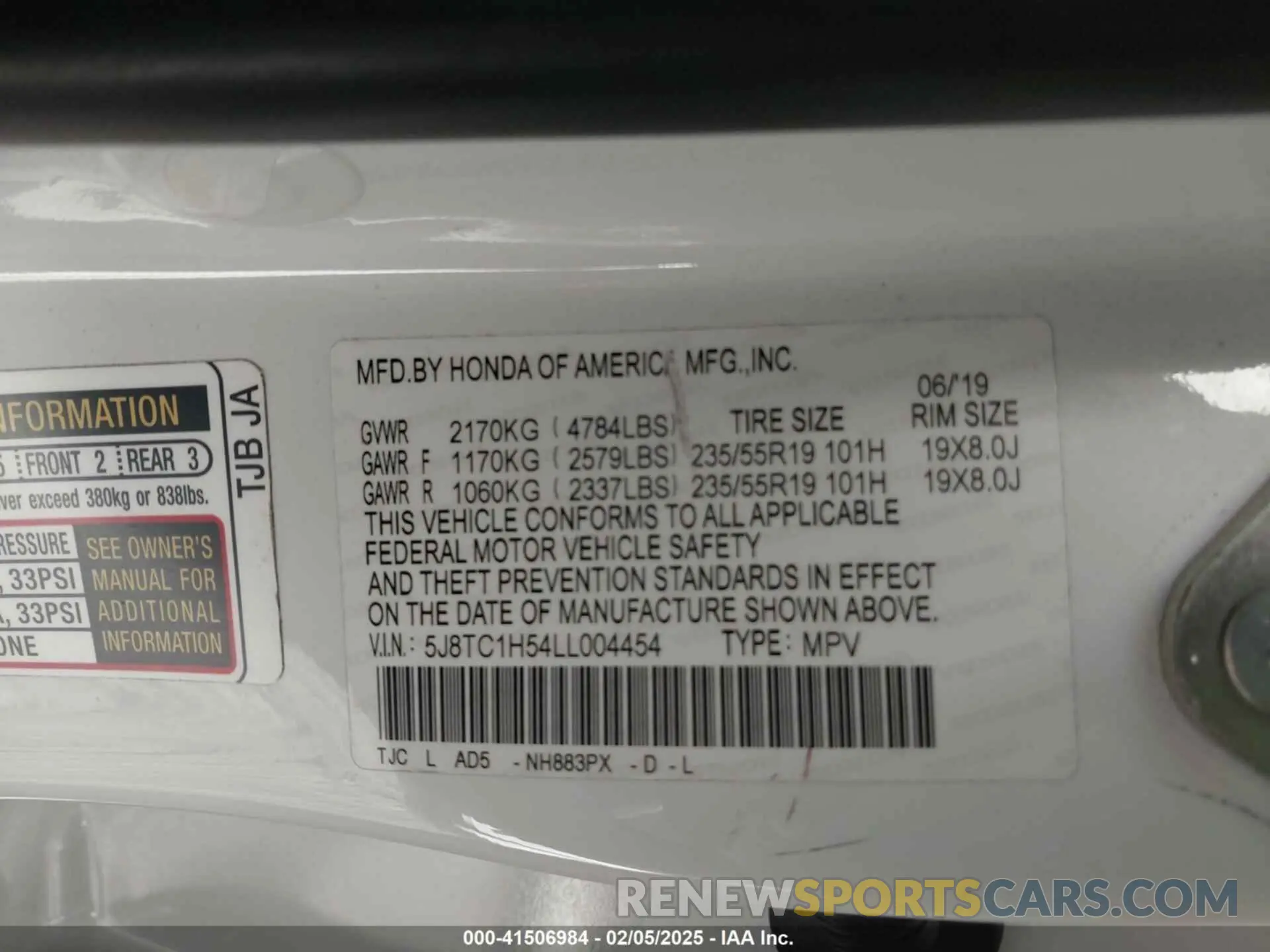 9 Photograph of a damaged car 5J8TC1H54LL004454 ACURA RDX 2020