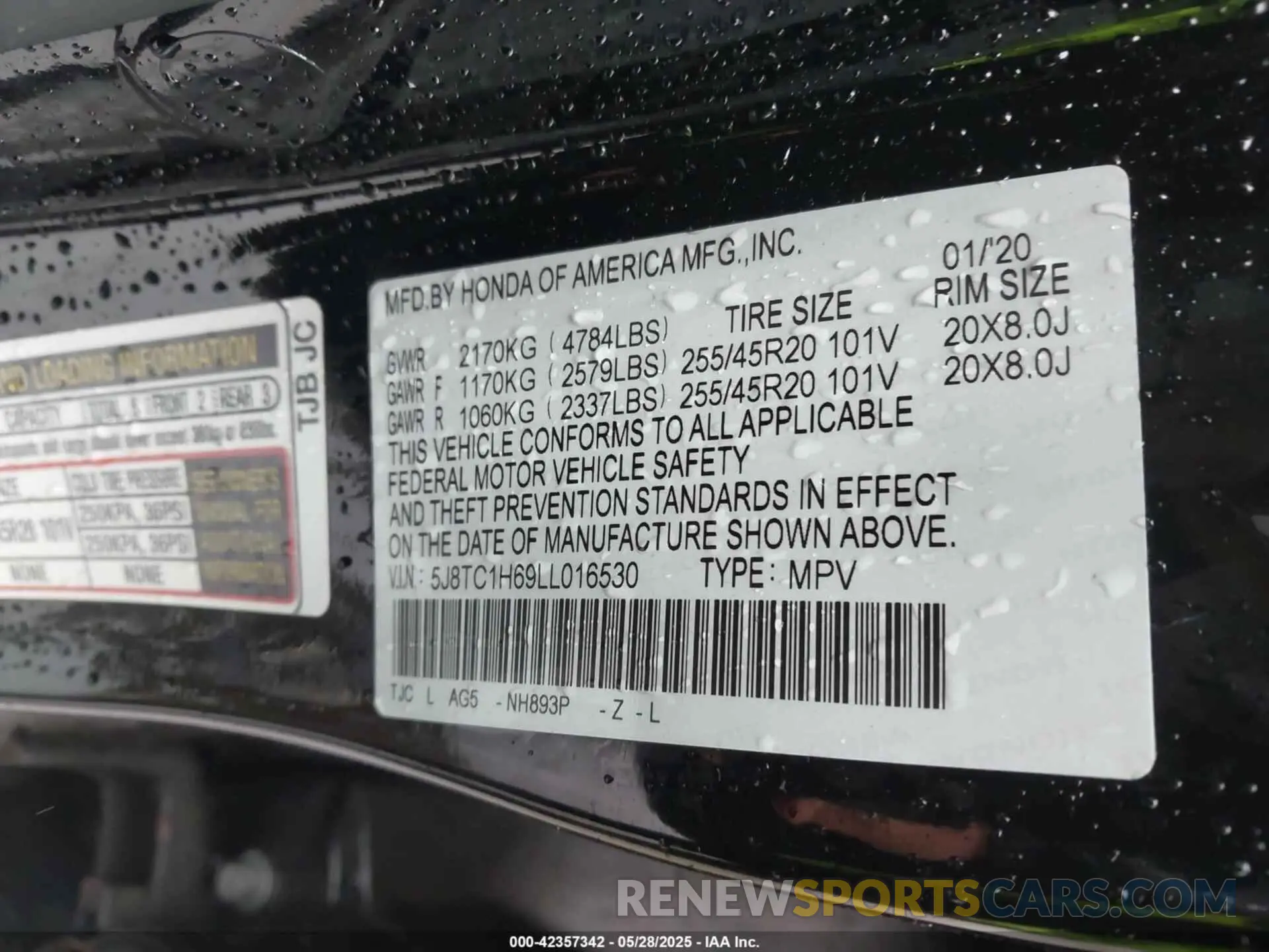 9 Photograph of a damaged car 5J8TC1H69LL016530 ACURA RDX 2020