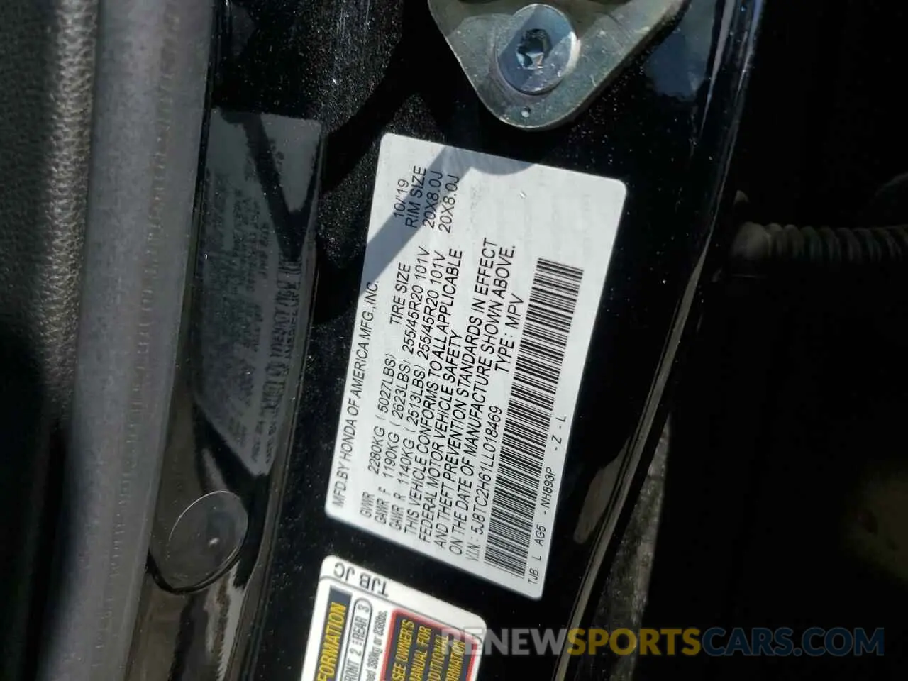15 Photograph of a damaged car 5J8TC2H61LL018469 ACURA RDX 2020