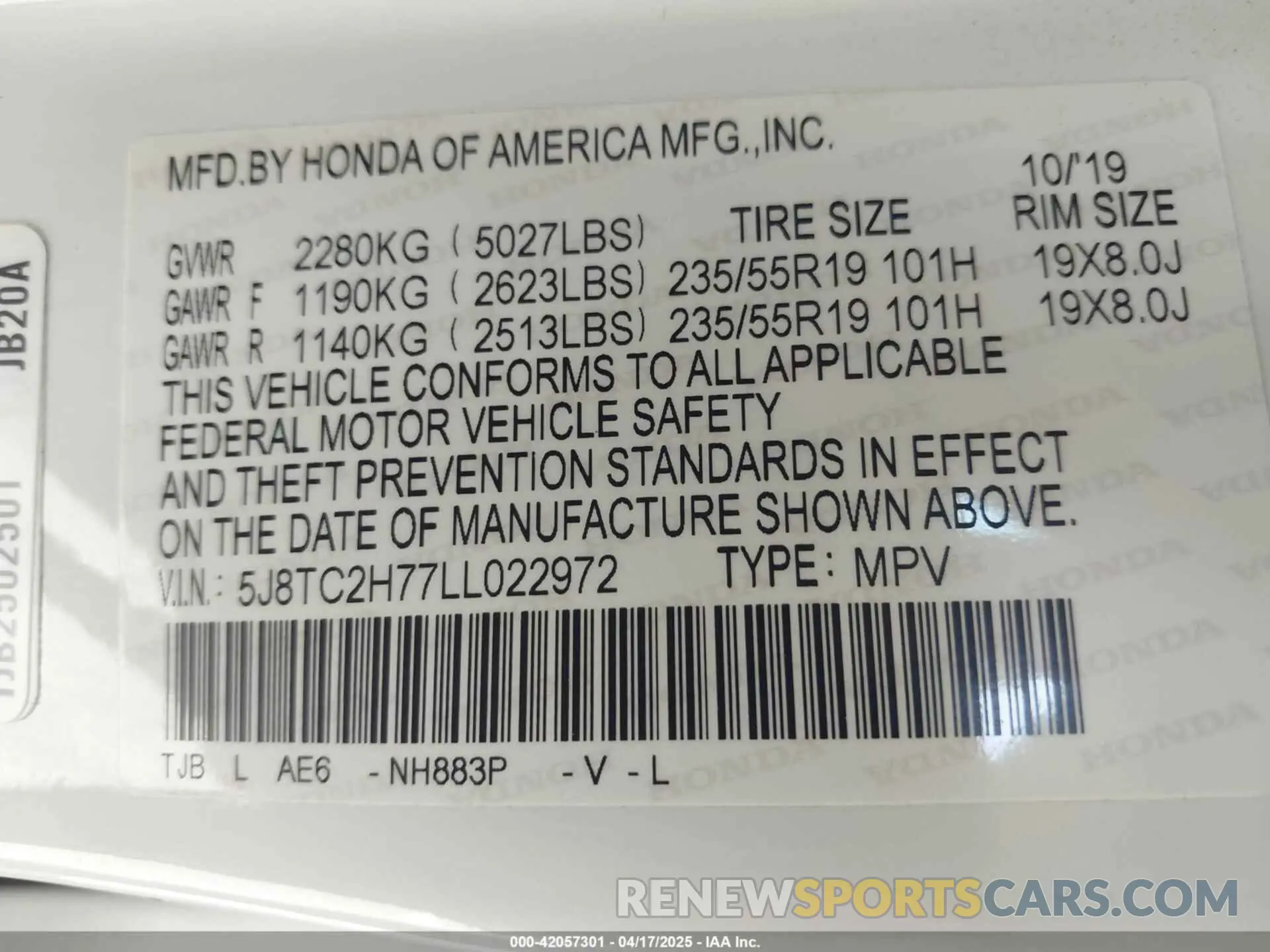 9 Photograph of a damaged car 5J8TC2H77LL022972 ACURA RDX 2020