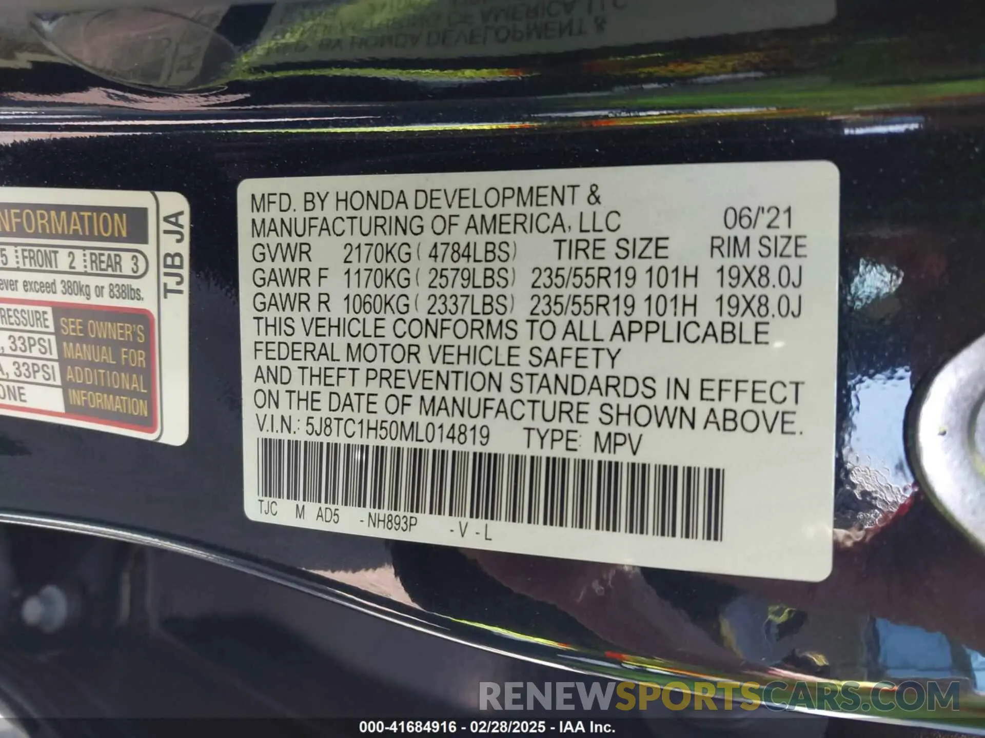 9 Photograph of a damaged car 5J8TC1H50ML014819 ACURA RDX 2021
