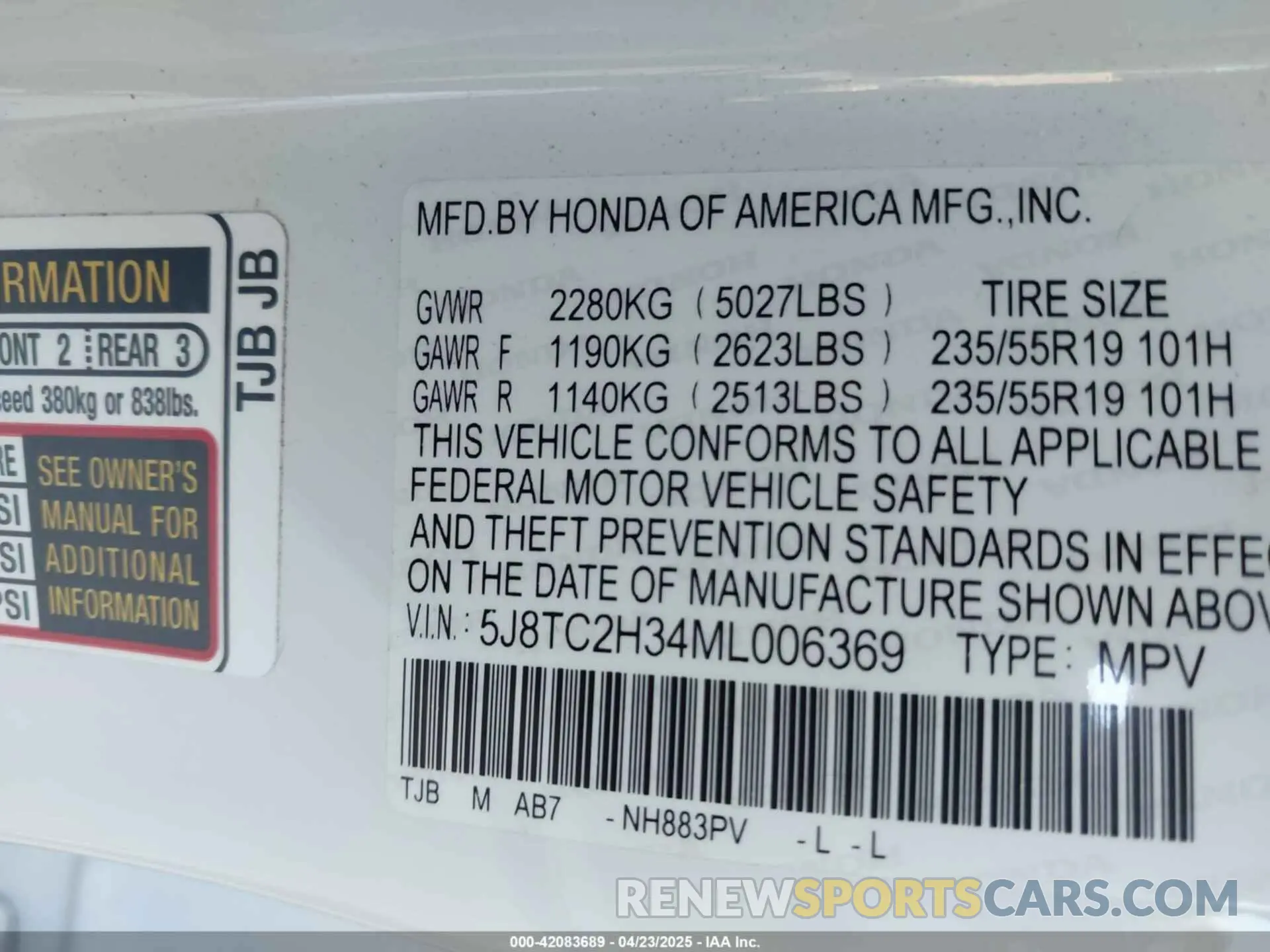 9 Photograph of a damaged car 5J8TC2H34ML006369 ACURA RDX 2021