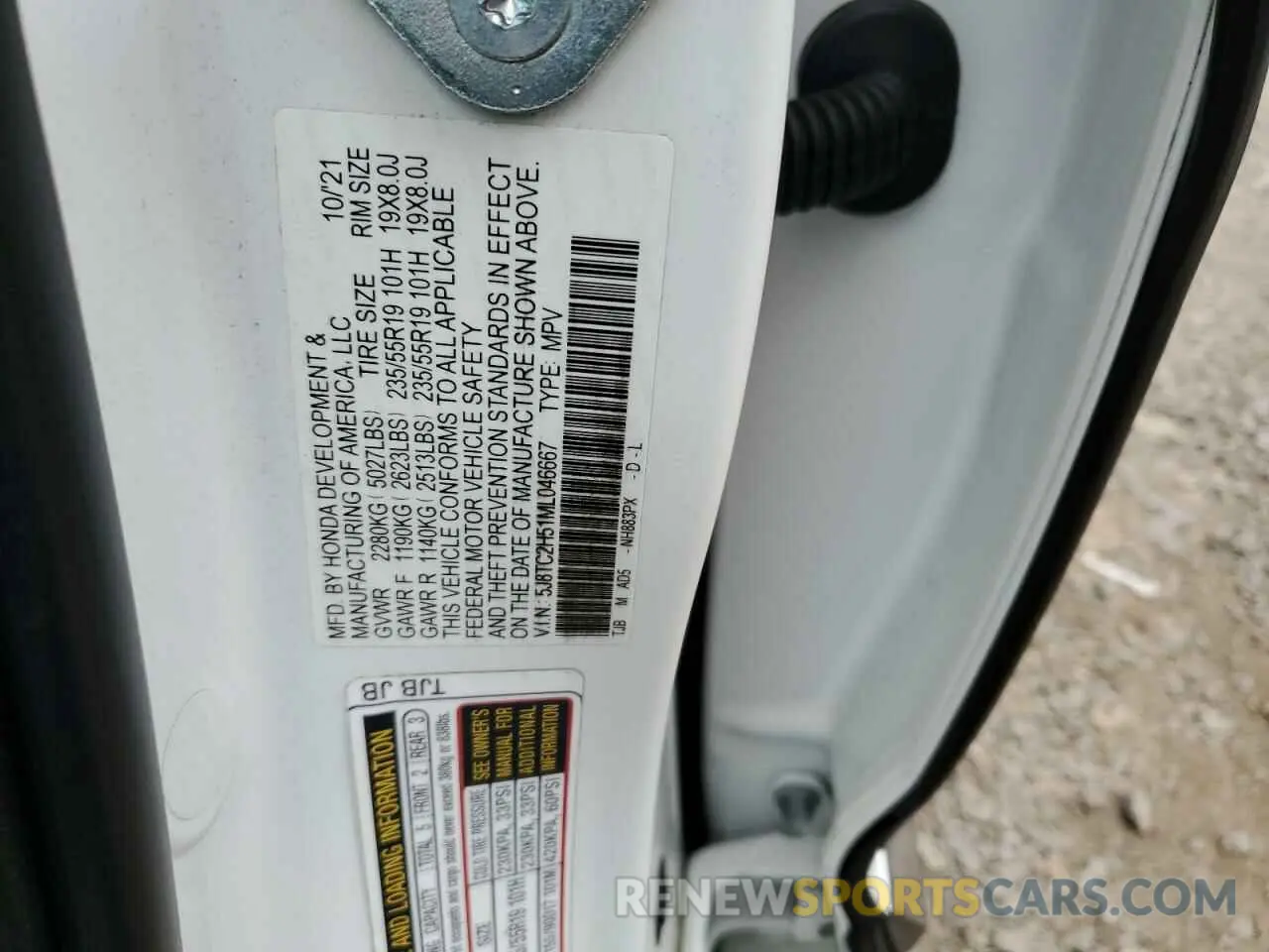13 Photograph of a damaged car 5J8TC2H51ML046667 ACURA RDX 2021