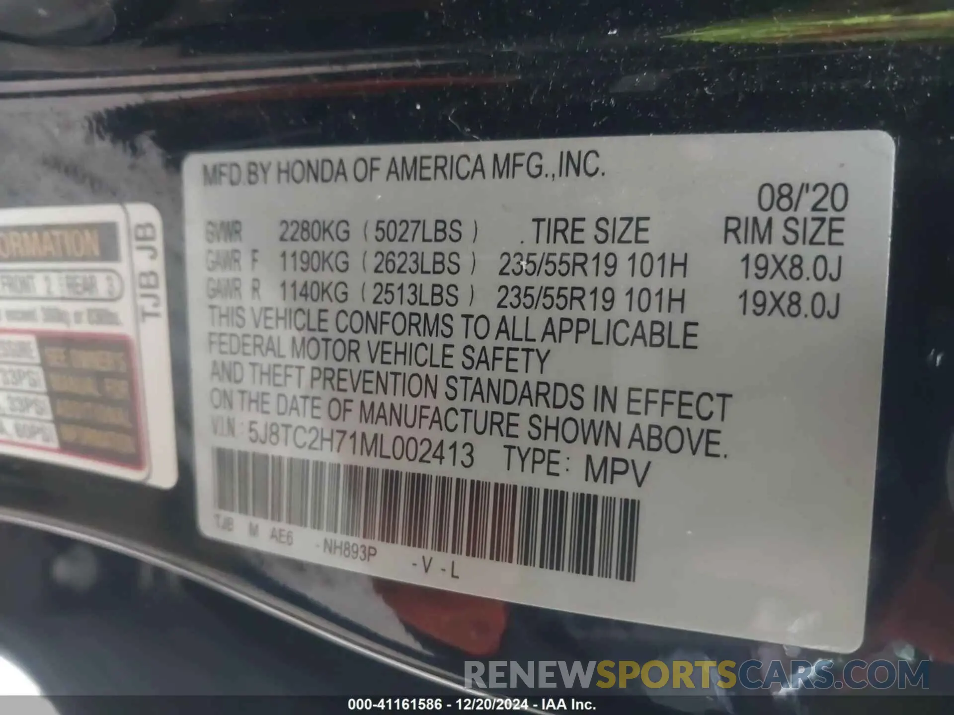9 Photograph of a damaged car 5J8TC2H71ML002413 ACURA RDX 2021
