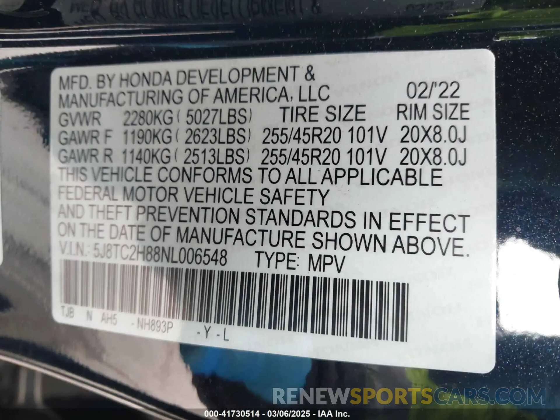 9 Photograph of a damaged car 5J8TC2H88NL006548 ACURA RDX 2022