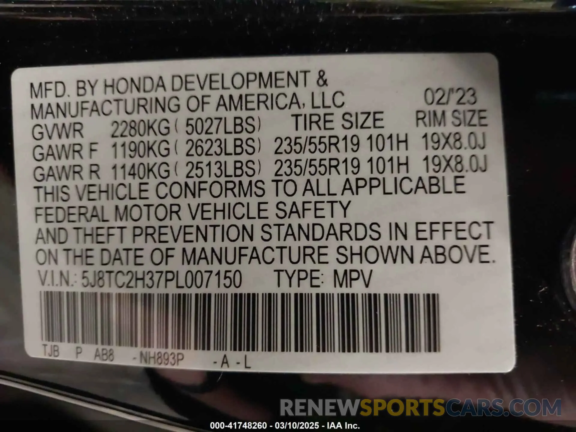 9 Photograph of a damaged car 5J8TC2H37PL007150 ACURA RDX 2023