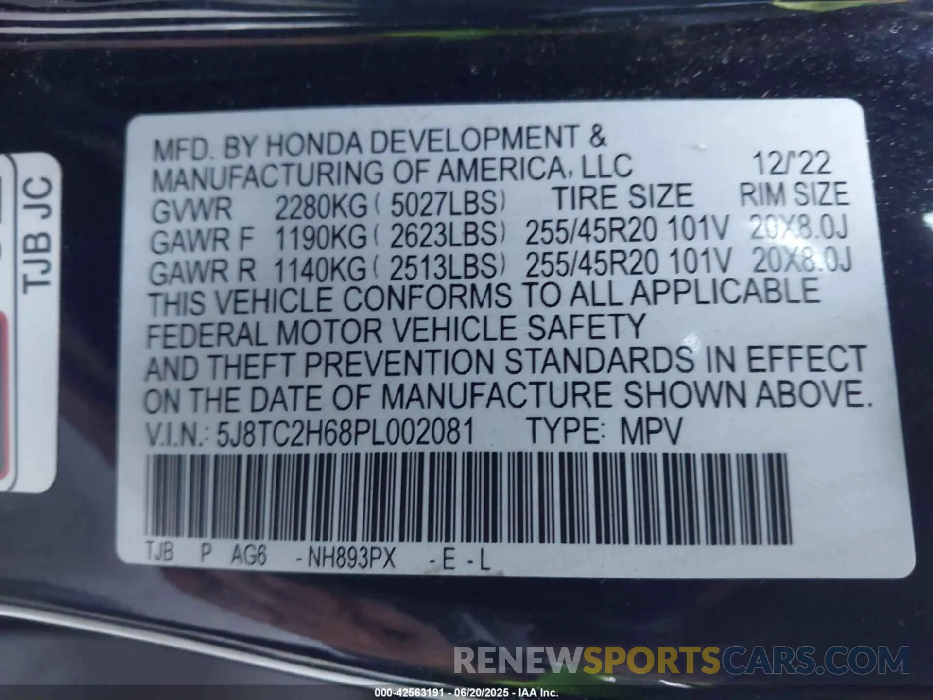 9 Photograph of a damaged car 5J8TC2H68PL002081 ACURA RDX 2023