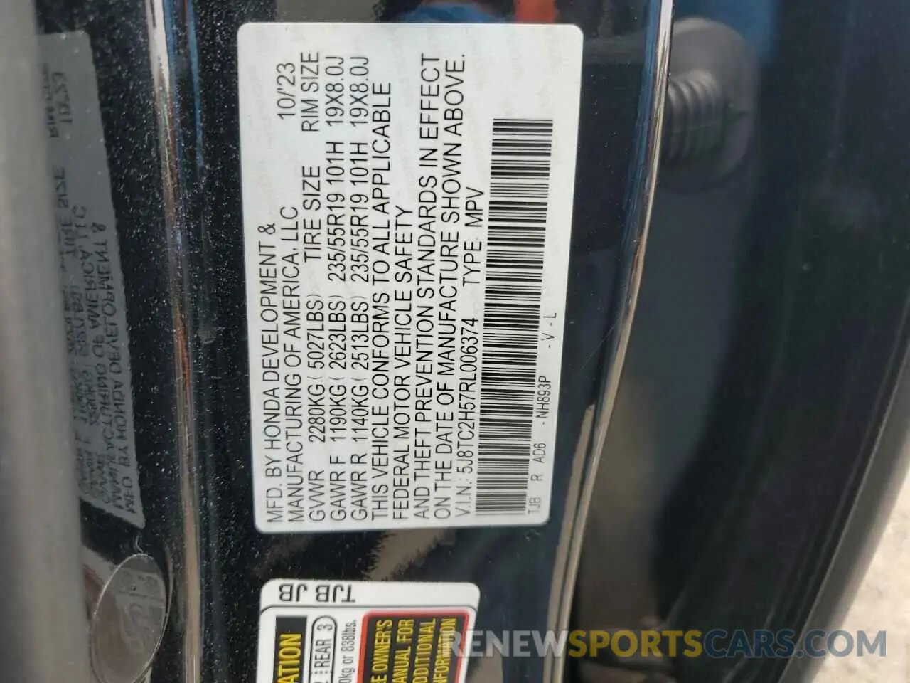 14 Photograph of a damaged car 5J8TC2H57RL006374 ACURA RDX 2024