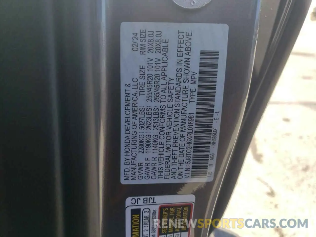 12 Photograph of a damaged car 5J8TC2H6XRL018981 ACURA RDX 2024