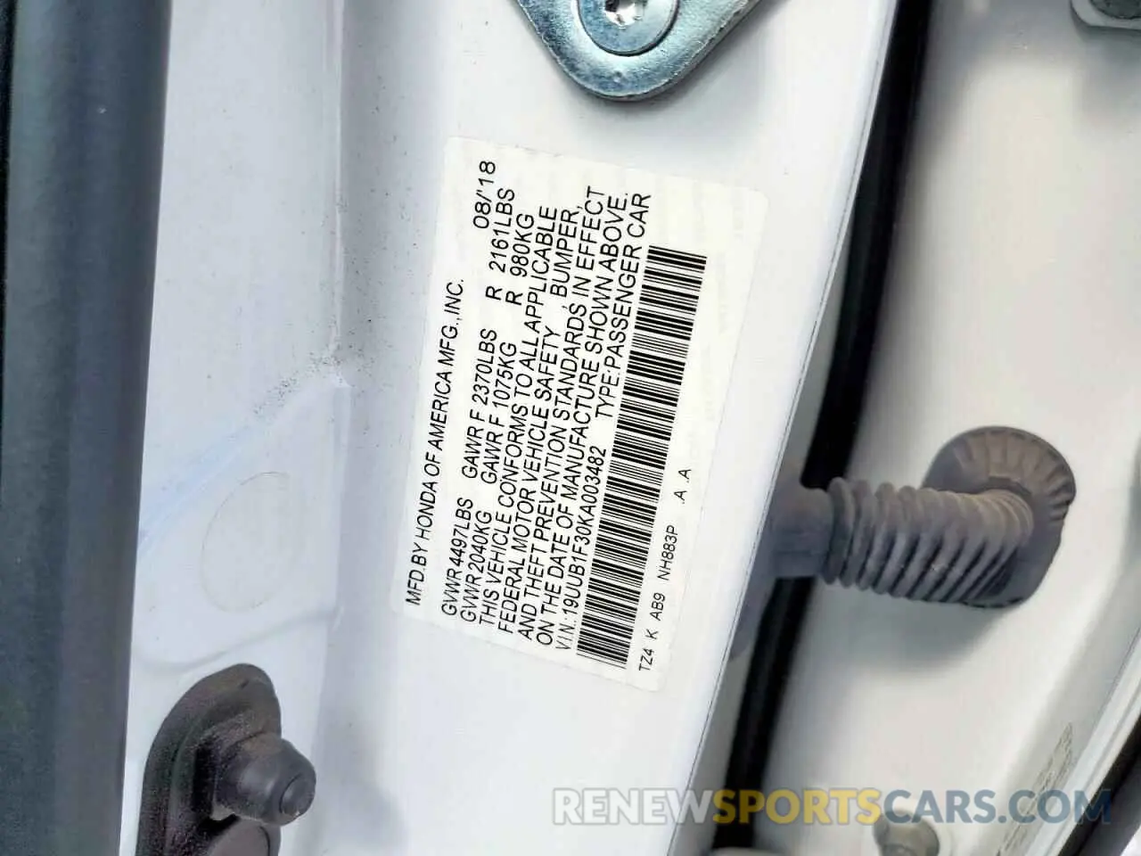 13 Photograph of a damaged car 19UUB1F30KA003482 ACURA TLX 2019