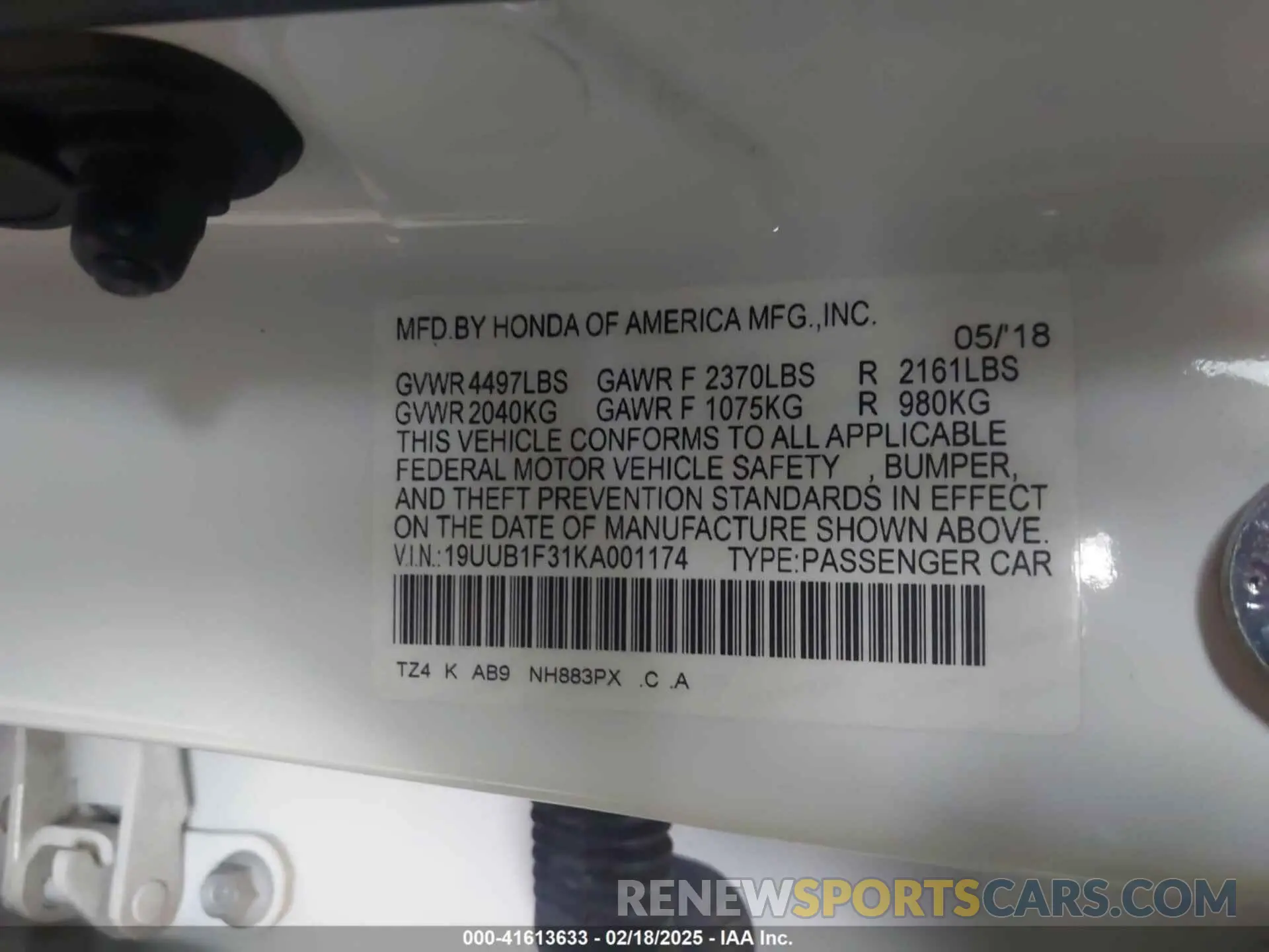 9 Photograph of a damaged car 19UUB1F31KA001174 ACURA TLX 2019