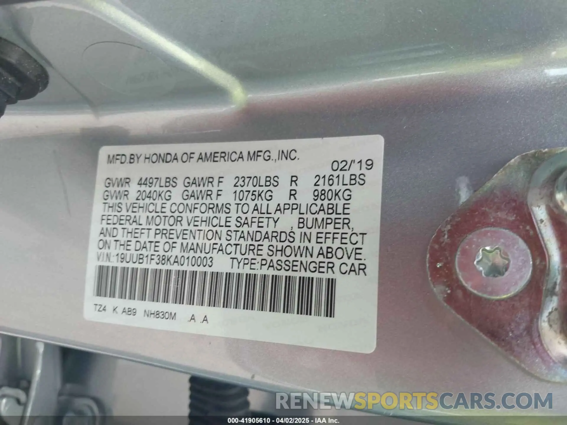 9 Photograph of a damaged car 19UUB1F38KA010003 ACURA TLX 2019