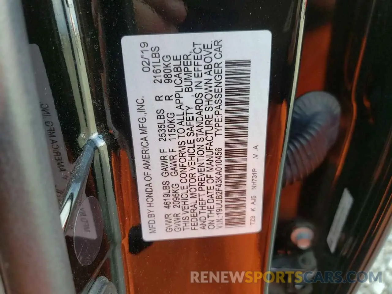 12 Photograph of a damaged car 19UUB2F43KA010456 ACURA TLX 2019
