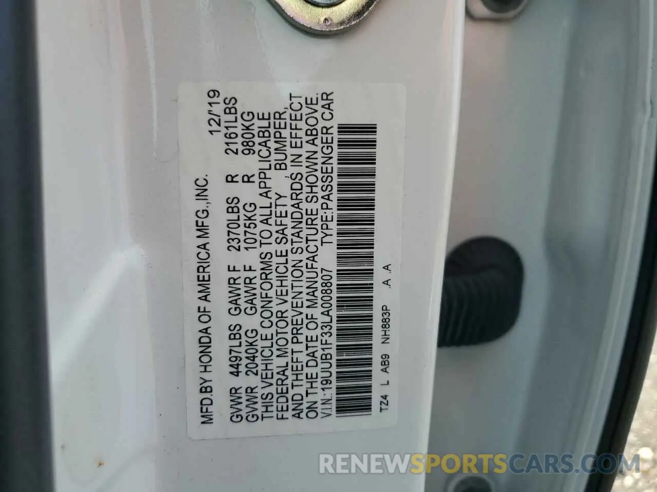 12 Photograph of a damaged car 19UUB1F33LA008807 ACURA TLX 2020